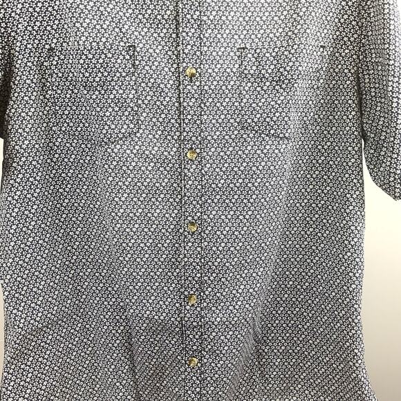 PD&C Men's XL Short Sleeve Button Down - Navy & White - Picture 3 of 7